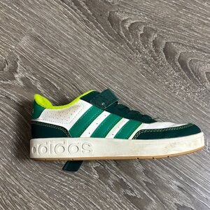 Adidas Kids' Green and White Sneakers